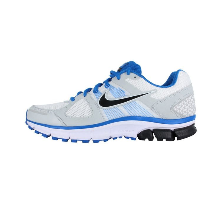 side shot white and blue Nike show pegasus product photography example